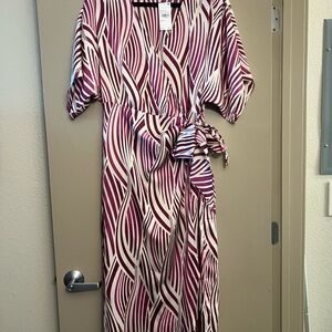 Lush Burgundy and Cream Maxi Dress